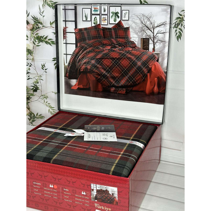 Red rose фланелева постіль. Євро розмір. Romeo Туреччина. (88205)