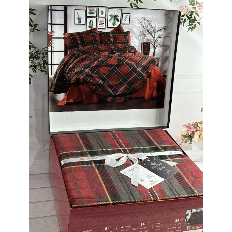 Red rose Сімейний розмір. Фланелева постільна білизна. Бавовна. Romeo (12030)