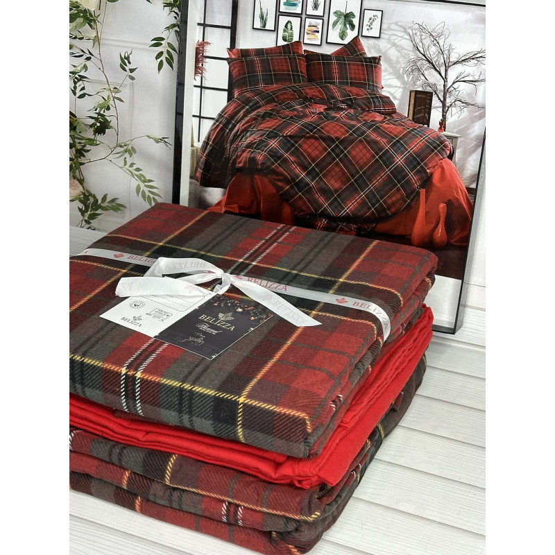 Red rose Сімейний розмір. Фланелева постільна білизна. Бавовна. Romeo (12030)