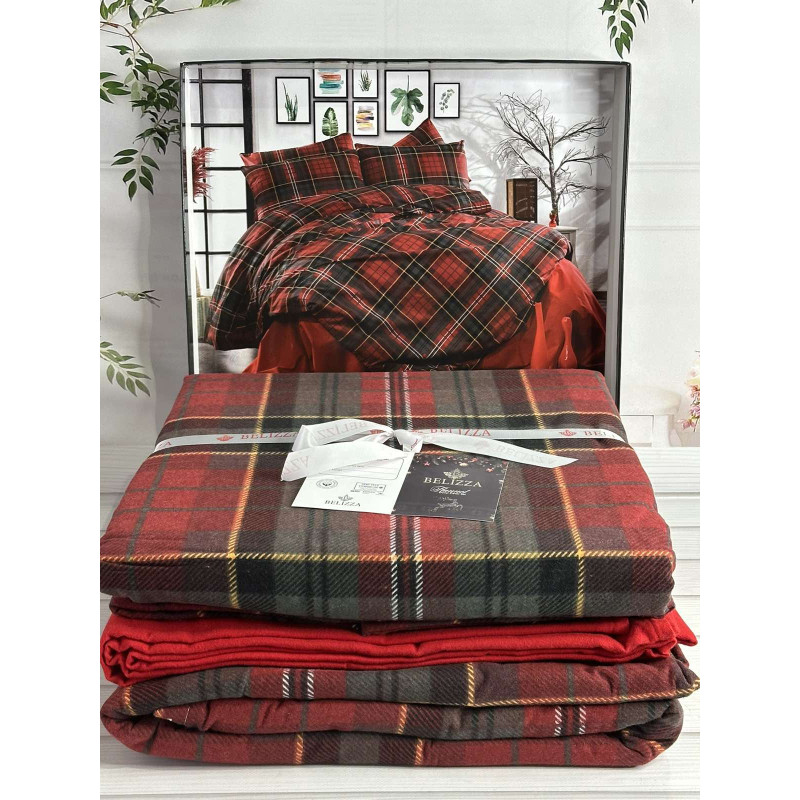 Red rose Сімейний розмір. Фланелева постільна білизна. Бавовна. Romeo (12030)