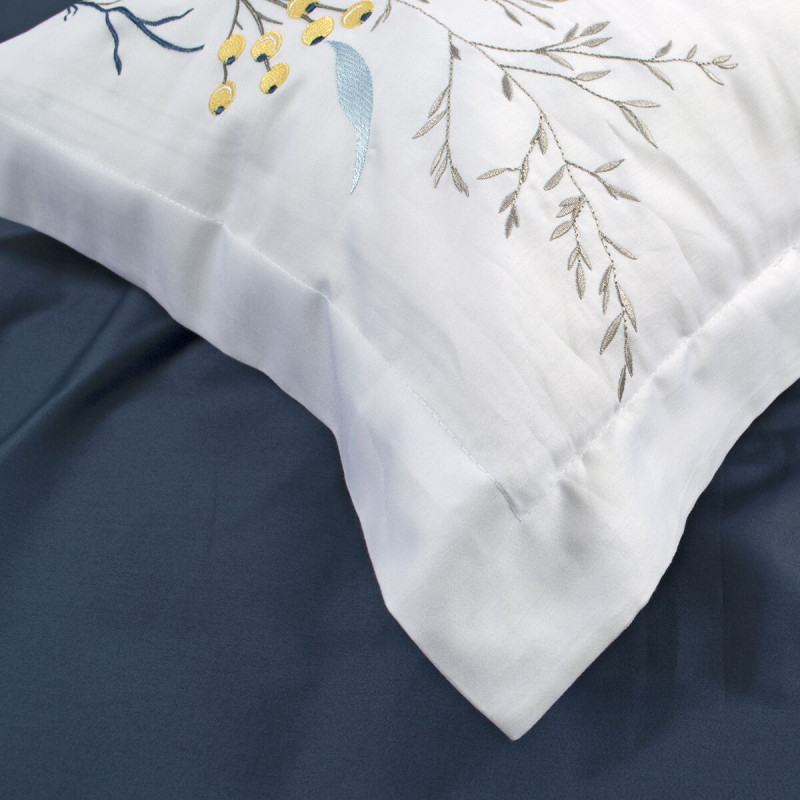 Постільна білизна Dantela Vita сатин з вишивкою - Nilufer beyaz білий євро