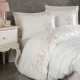 Постільна білизна Dantela Vita сатин з вишивкою - Alya krem кремовий євро