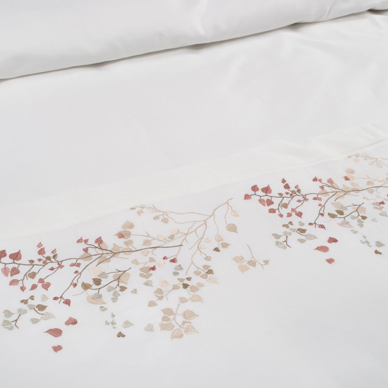 Постільна білизна Dantela Vita сатин з вишивкою - Alya krem кремовий євро