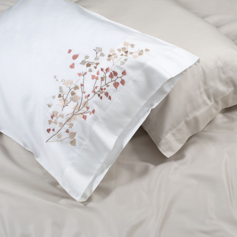 Постільна білизна Dantela Vita сатин з вишивкою - Alya krem кремовий євро