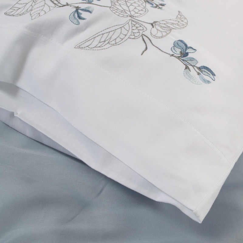 Постільна білизна Dantela Vita сатин з вишивкою - Efra beyaz білий євро