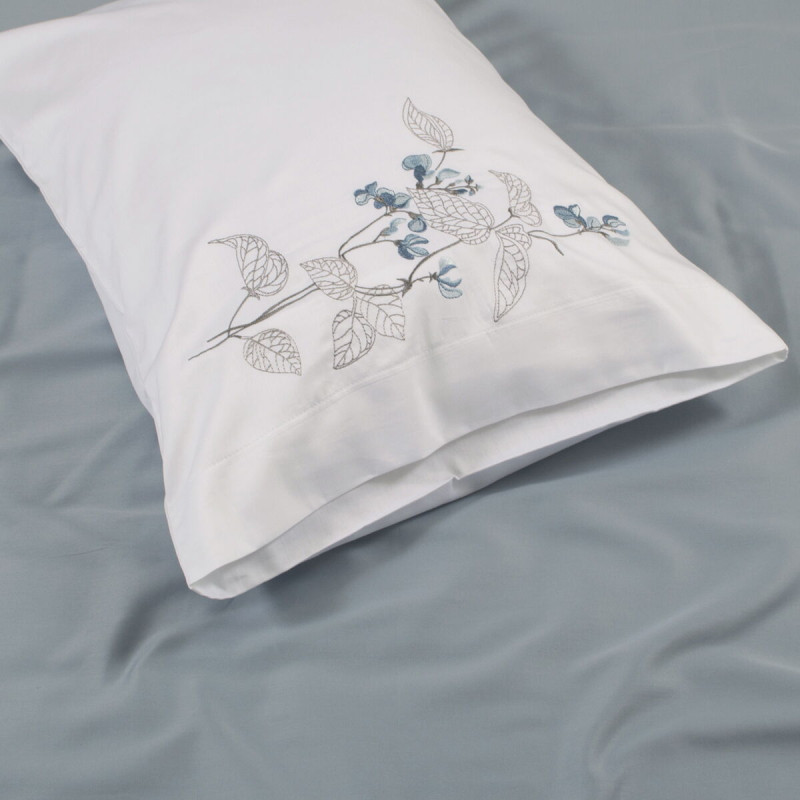 Постільна білизна Dantela Vita сатин з вишивкою - Efra beyaz білий євро