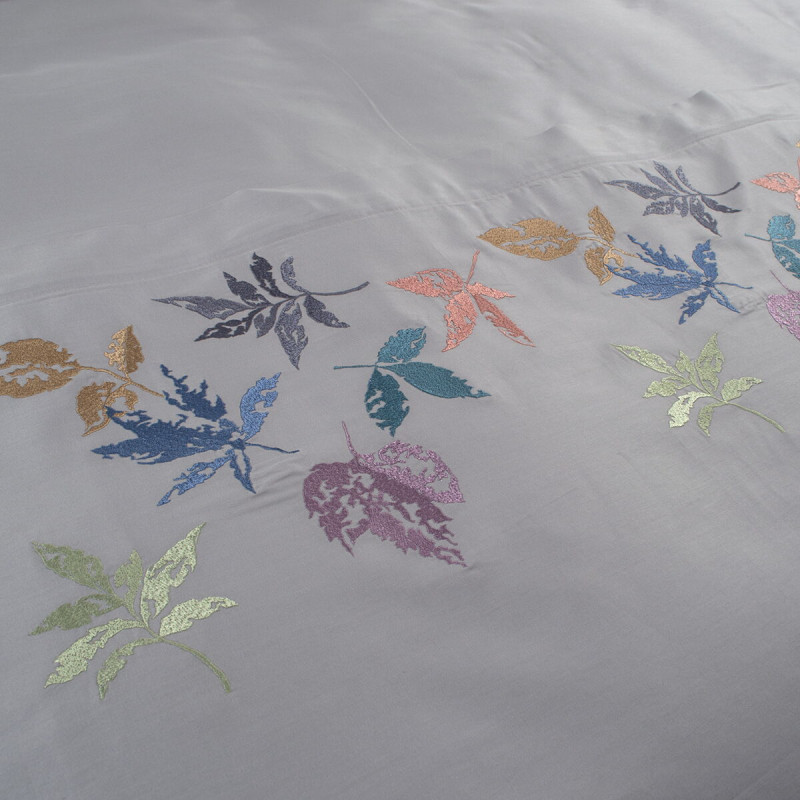 Постільна білизна Dantela Vita сатин з вишивкою - Hazan gri сірий сімейний