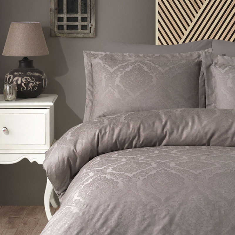 Постільна білизна Dantela Vita сатин жакард - Parashie kahve кавовий євро