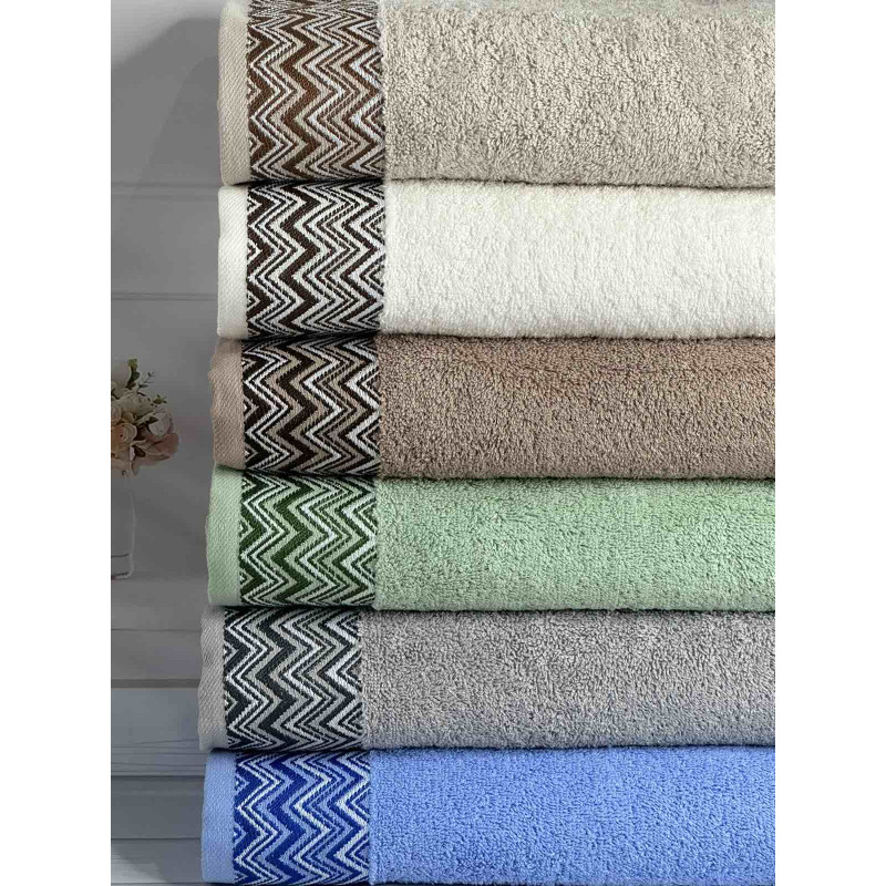Zikzag new бавовняні рушники 50х90см., 6шт/уп. Sweet dream Туреччина. (23069)