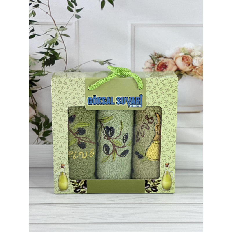 Suvari olive 3в1 Махрові рушники 30х50см. Бавовна. Туреччина. (24305)