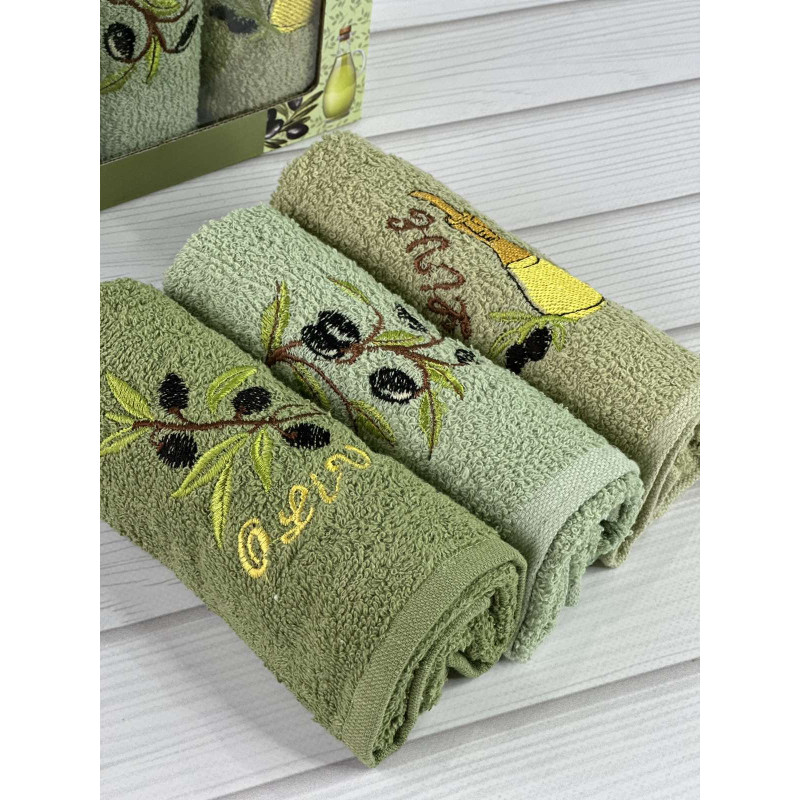 Suvari olive 3в1 Махрові рушники 30х50см. Бавовна. Туреччина. (24305)
