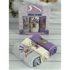 Suvari lavanta 3в1 Махрові рушники 30х50см. Бавовна. Туреччина. (44387)