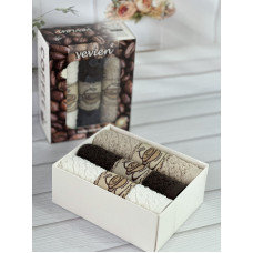 Vevien kofe 3в1 Махрові рушники 30х50см. Бавовна. Туреччина. (10525)