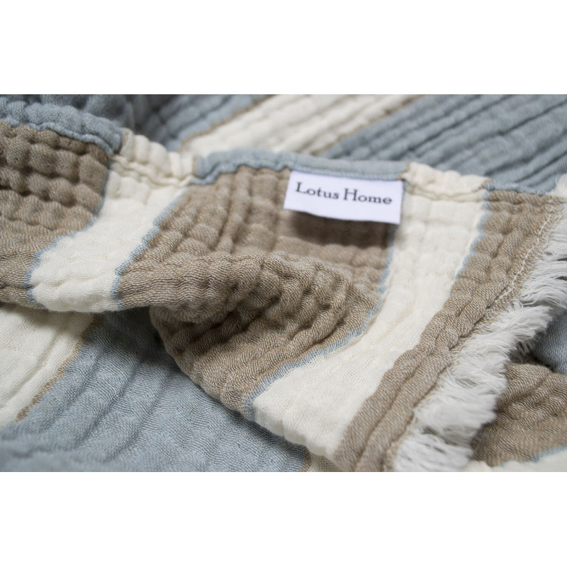 Рушник Lotus Home - Milana muslin lead blue-khaki 80*160