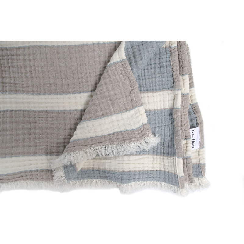 Рушник Lotus Home - Milana muslin beige-lead blue 80*160