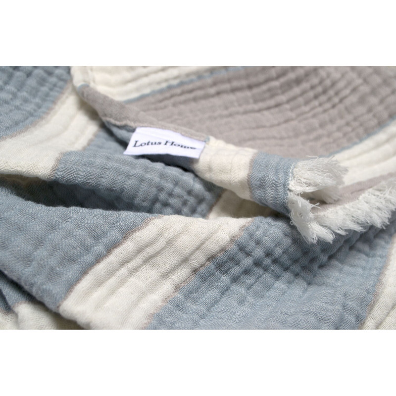 Рушник Lotus Home - Milana muslin beige-lead blue 80*160