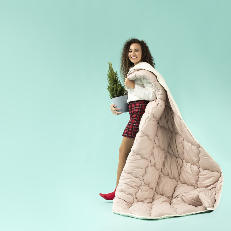 Ковдра WOOLLY вовняна IDEIA зимова 175х210 см вовна тепла ковдра натуральна овеча вовна супер тепле