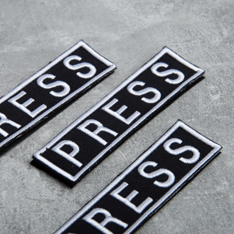 Шеврон на липучці для журналістів Преса Press 2,5х11,5 см см вишитий патч нашивка для працівників медіа та ЗМІ