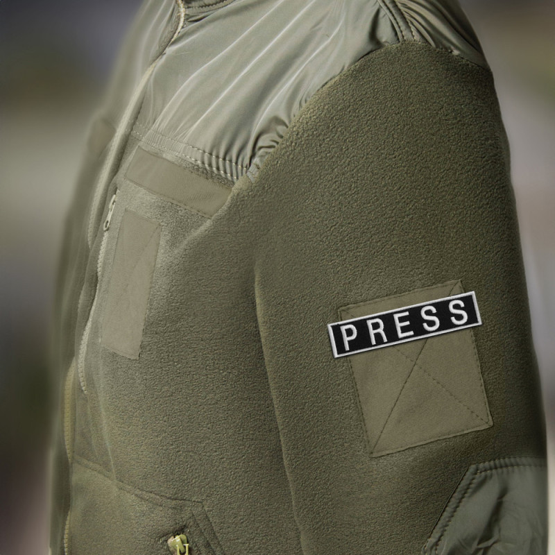 Шеврон на липучці для журналістів Преса Press 2,5х11,5 см см вишитий патч нашивка для працівників медіа та ЗМІ