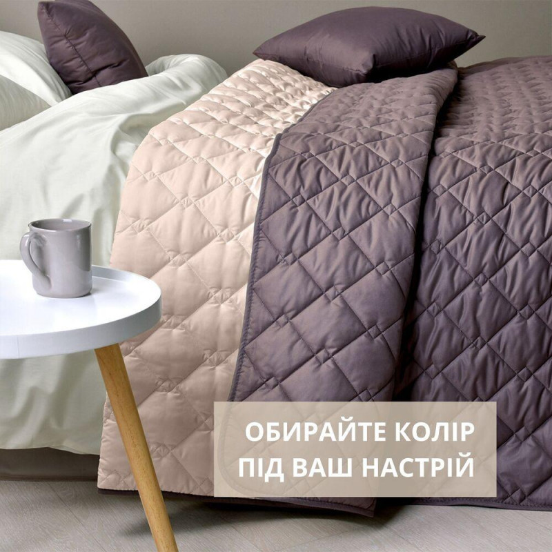 Покривало 210х240 см євро IDEIA стьобане двостороннє якісна стібка мікрофібра на ліжко диван