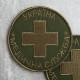 Шеврон на липучке Медична служба України 7,7 см вишитий патч нашивка медика