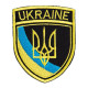 Шеврон нашивка на липучці Тризуб України UKRAINE 6,5х8 см вишитий патч