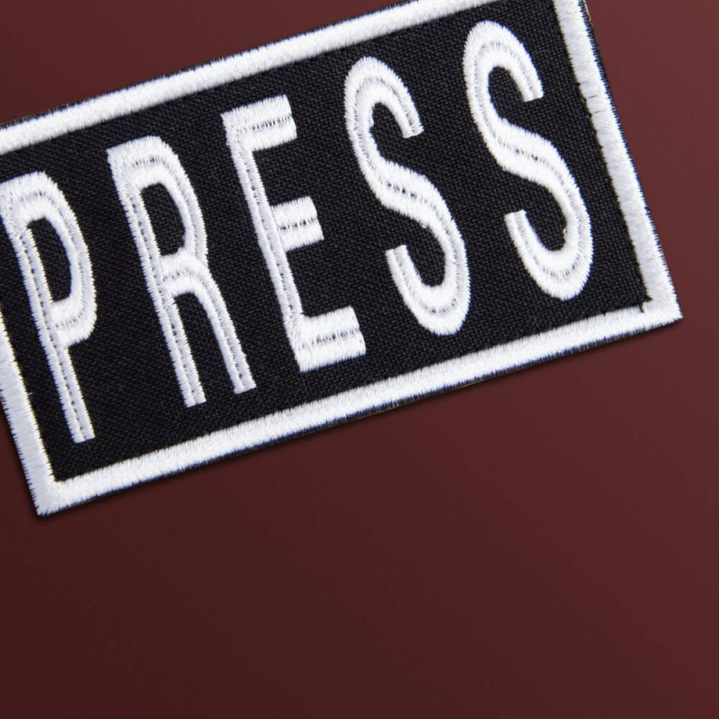 Шеврон на липучці для журналістів Преса Press 5х9 см вишитий патч нашивка для працівників медіа та ЗМІ