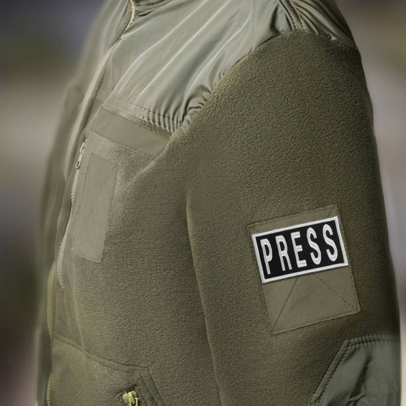 Шеврон на липучці для журналістів Преса Press 5х9 см вишитий патч нашивка для працівників медіа та ЗМІ