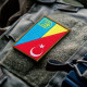 Набір шевронів 2 шт на липучці прапор Туреччини та України 5х8 см вишитий патч нашивка Туреччина та Україна