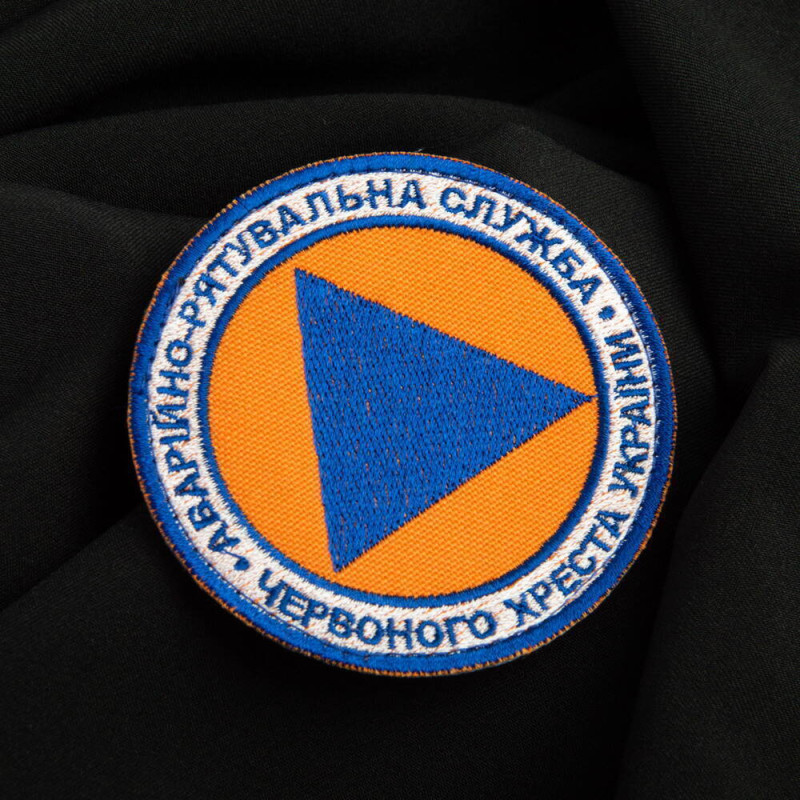 Шеврон нашивка на липучці Аварійна рятувальна служба Червоного Хреста 8,5 см