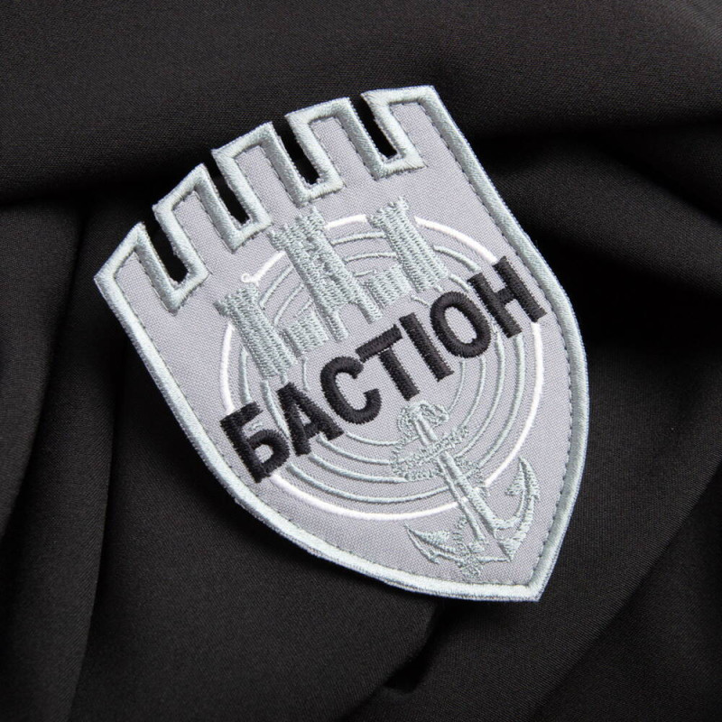 Шеврон на липучці Бастіон 9х12 см вишитий патч нашивка сірий