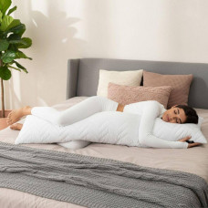 Подушка для тіла сну відпочинку NORDIC COMFORT+ 40х140 см IDEIA антиалергенна довга біла холлофайбер з блискавкою