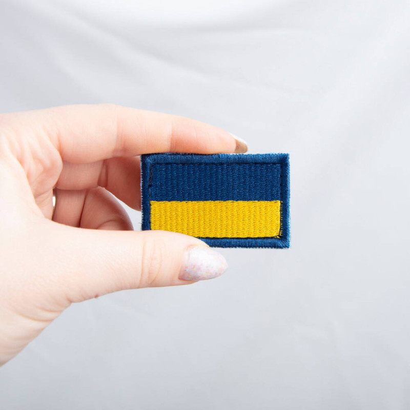 Шеврон на липучці Прапор України 3,5х5,3 см вишитий патч нашивка