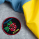 Шеврон на липучці Повертайся живим 9 см вишитий патч нашивка чорний