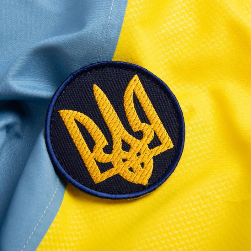 Шеврон на липучці Тризуб України круглий 7 см вишитий патч нашивка