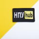 Шеврон на липучці НПУ Hub 5х9,5 см жовтий вишитий патч нашивка