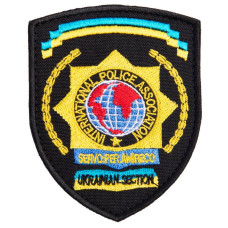Шеврон на липучці International Police Association 7х9 см вишитий патч нашивка