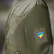 Шеврон на липучці прапор України 6х6,5 см у формі серця, вишитий патч нашивка