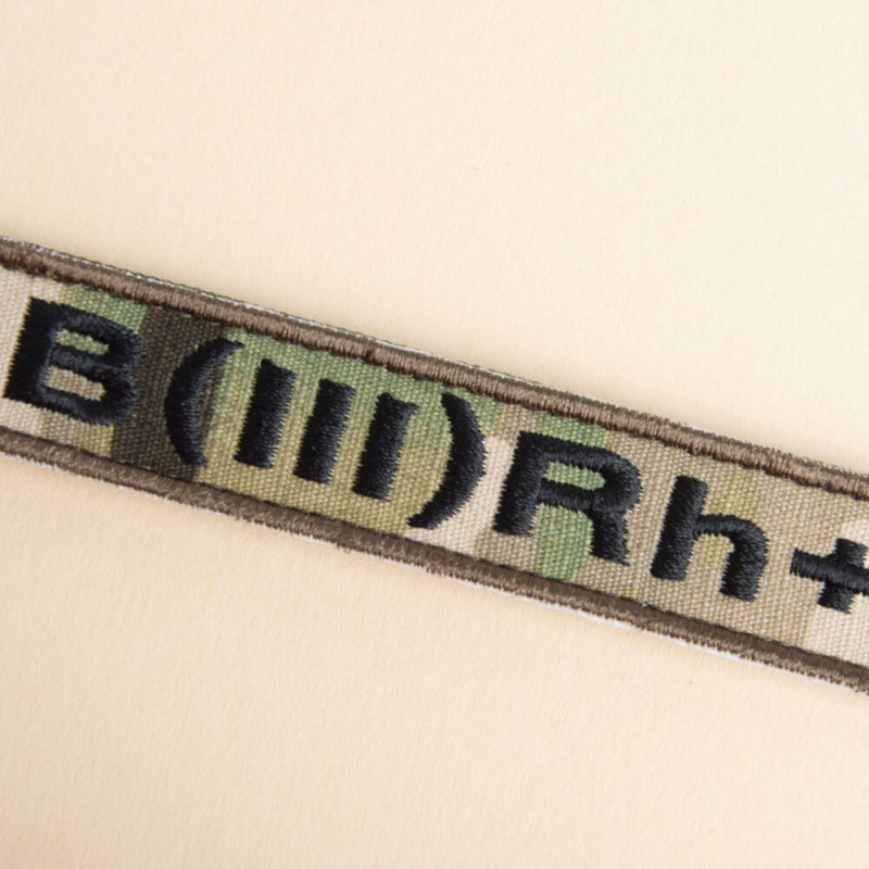 Шеврон на липучці група крові 3+ 2х12 см для позначення групи крові військова нашивка патч для одягу