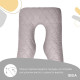 Подушка П-подібна для сну та відпочинку стьобана IDEIA 140х75х20 см U-shape з наволочкою на блискавці антиалергенна сіра