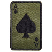 Шеврон на липучці Карта Туз Пік Ace of Spades 5х8 см вишитий патч нашивка
