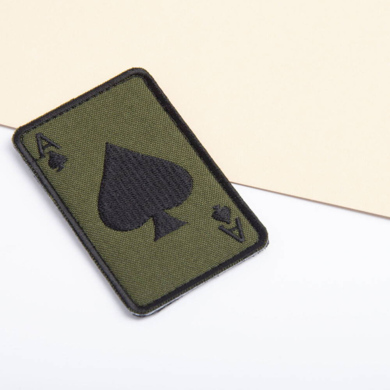 Шеврон на липучці Карта Туз Пік Ace of Spades 5х8 см вишитий патч нашивка