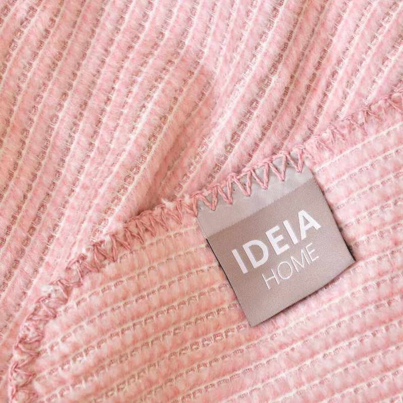 Плед покривало на ліжко Adina 200x220 см IDEIA пудра бавовна натуральне