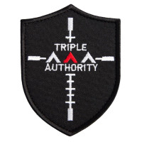 Шеврон на липучці Инструктор Triple 7,5х10 см чорний вишитий патч нашивка