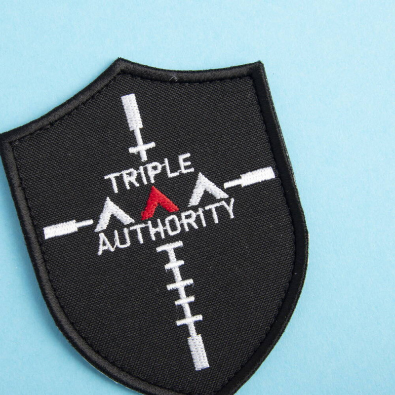 Шеврон на липучці Инструктор Triple 7,5х10 см чорний вишитий патч нашивка