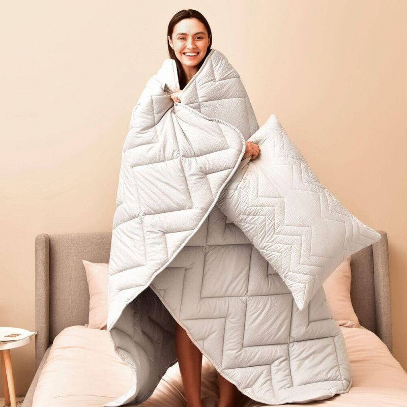 Ковдра зимова 175х210 см Nordic Comfort IDEIA антиалергенна тепла сіра двуспальна