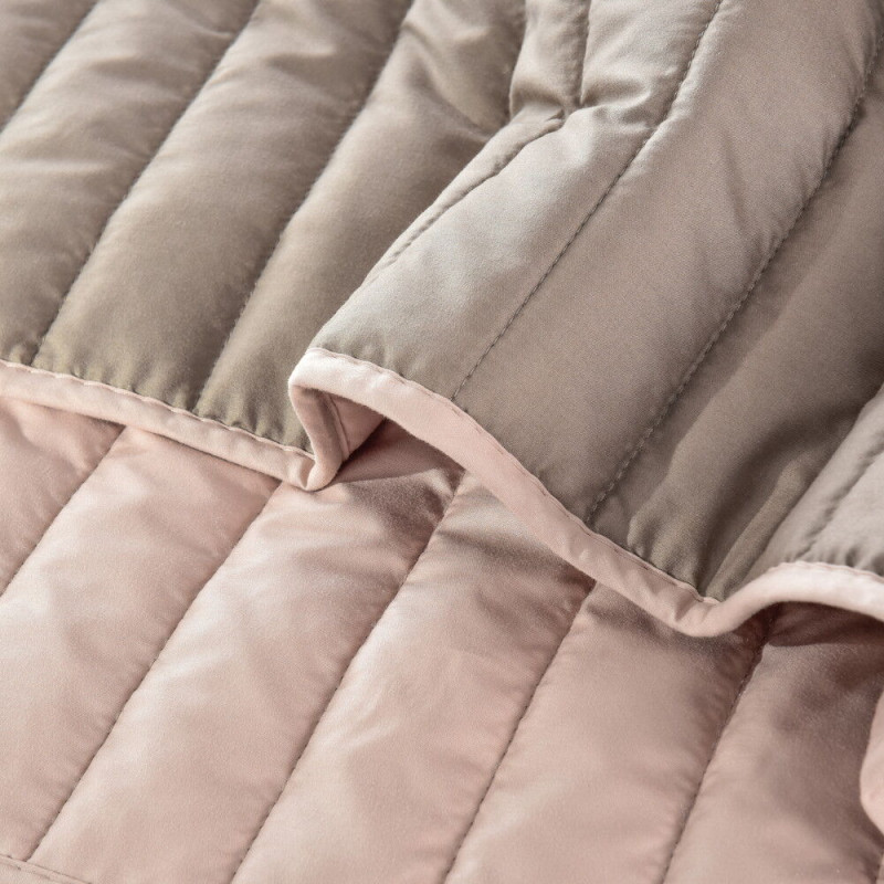 Покривало євро 220х240 см двостороннє ROYAL IDEIA міцна стібка антиалергенне сірий беж на ліжко