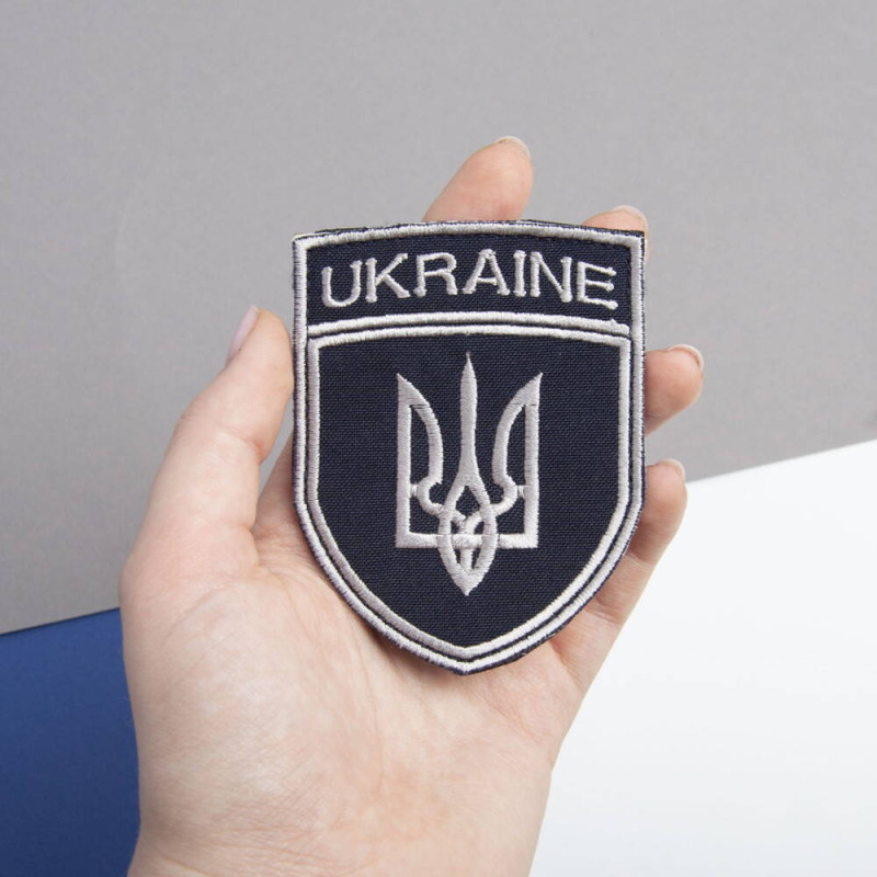 Шеврон на липучці Укрзалізниця УЗ UKRAINE 7х9 см вишитий патч нашивка