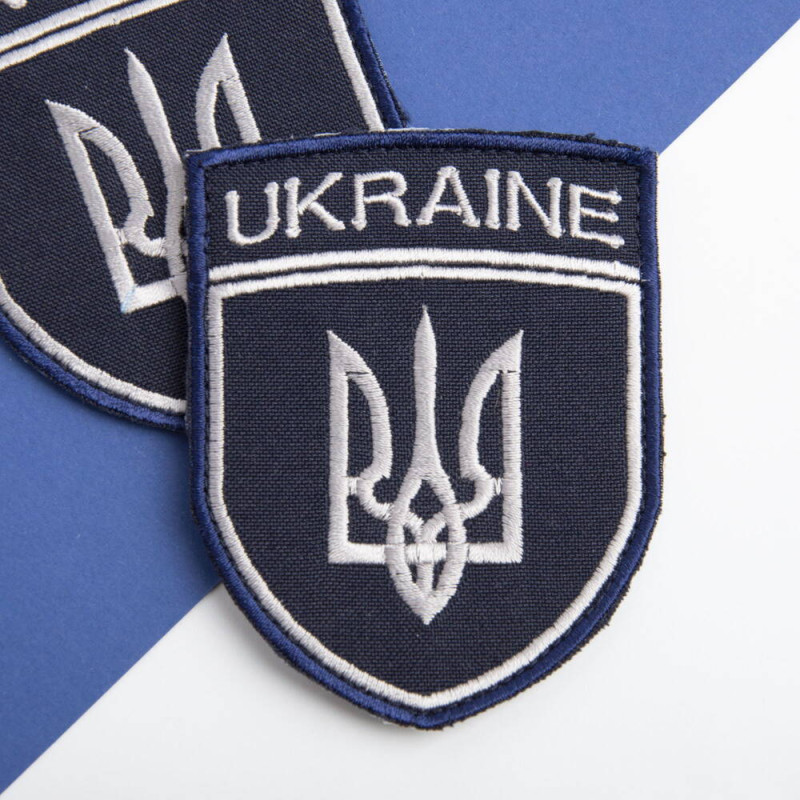 Шеврон на липучці Укрзалізниця УЗ Ukraine 7х9 см вишитий патч нашивка Українська залізниця
