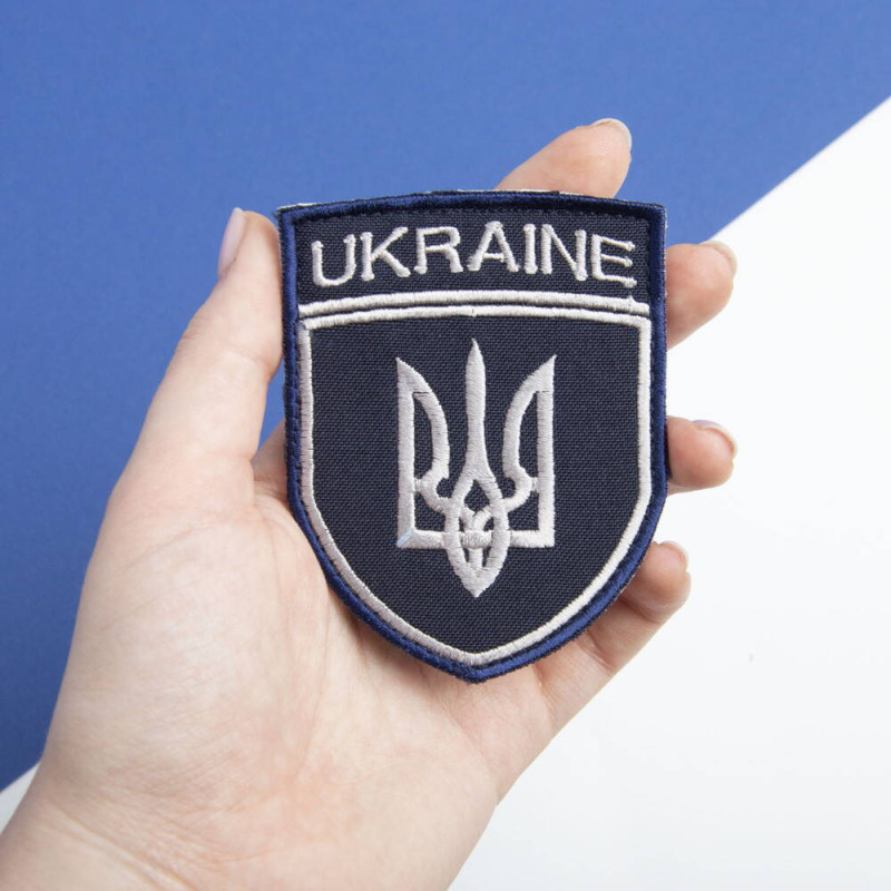 Шеврон на липучці Укрзалізниця УЗ Ukraine 7х9 см вишитий патч нашивка Українська залізниця